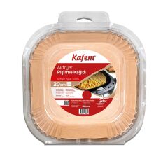 Kafem Airfryer Pişirme Kağıdı Kare 20cm 25 li