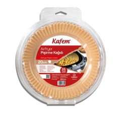 Kafem Airfryer Pişirme Kağıdı Yuvarlak 20cm 25 li x 5 Paket
