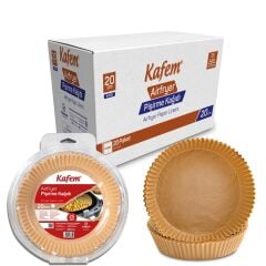 Kafem Airfryer Pişirme Kağıdı Yuvarlak 20cm 25 li x 20 Paket (Koli)