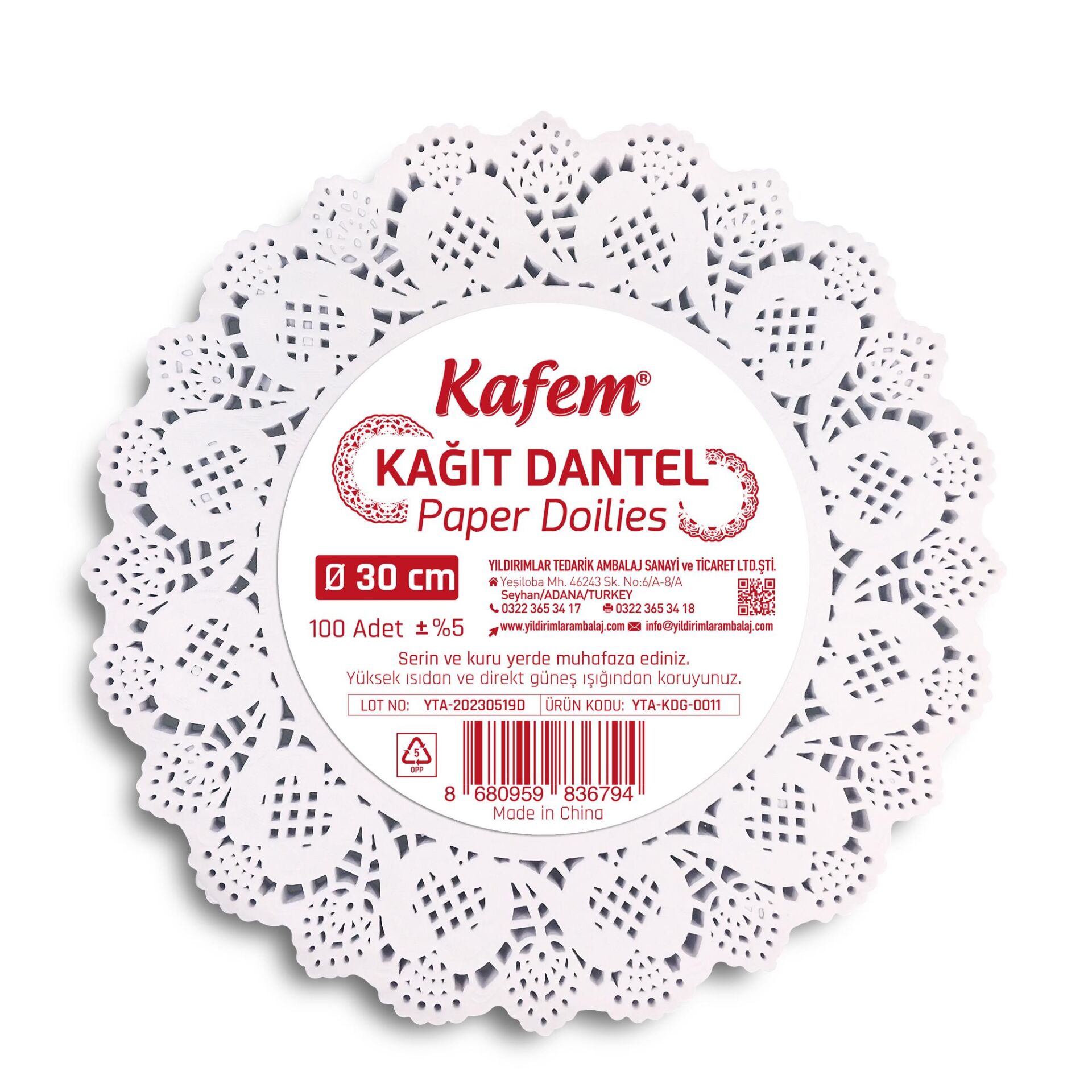 Kafem Dantel Kağıt 30 cm 100 Adet