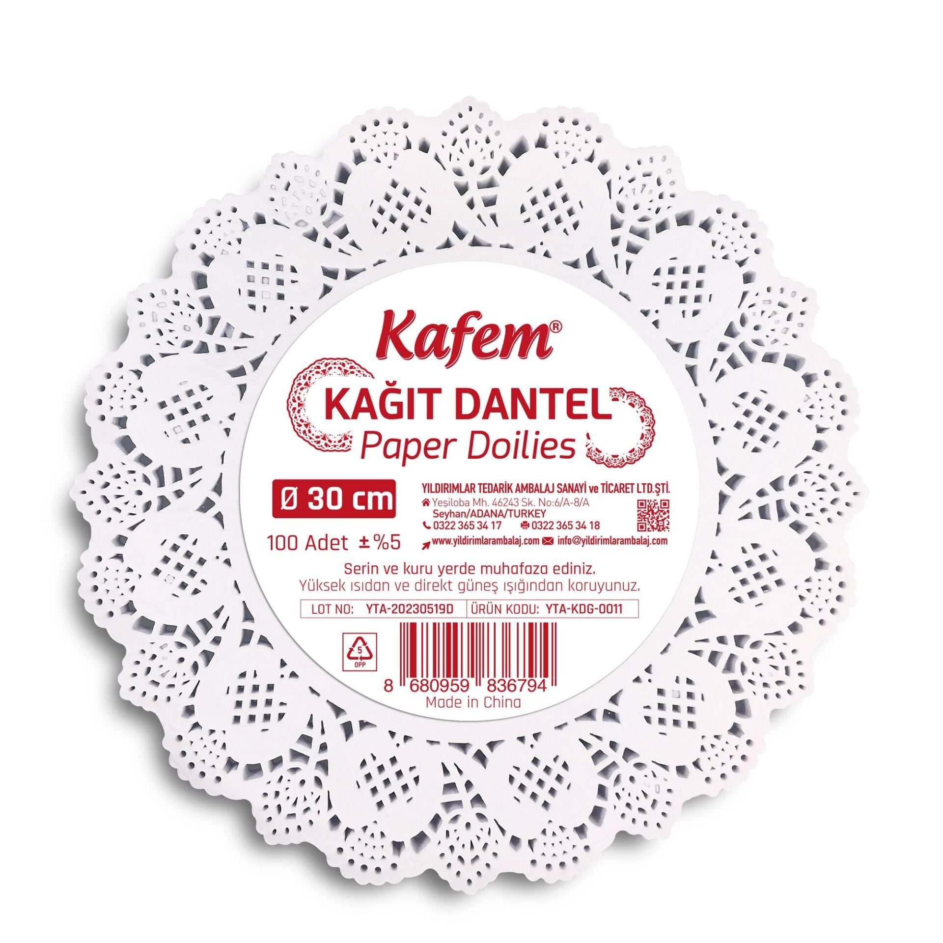 Kafem Dantel Kağıt 30 cm 100 Adet