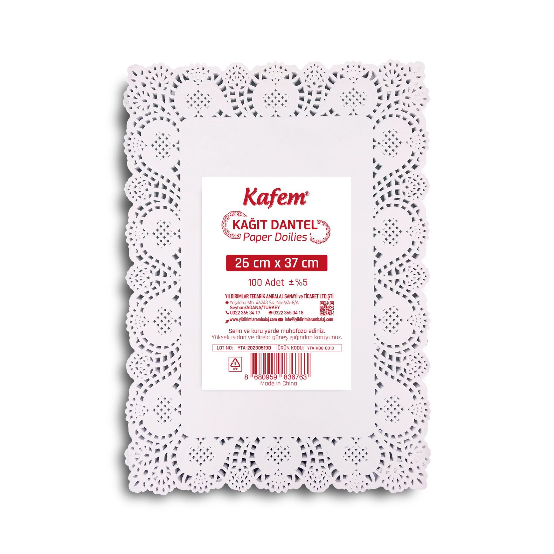 Kafem Dantel Kağıt 26 x 37 cm 100 Adet