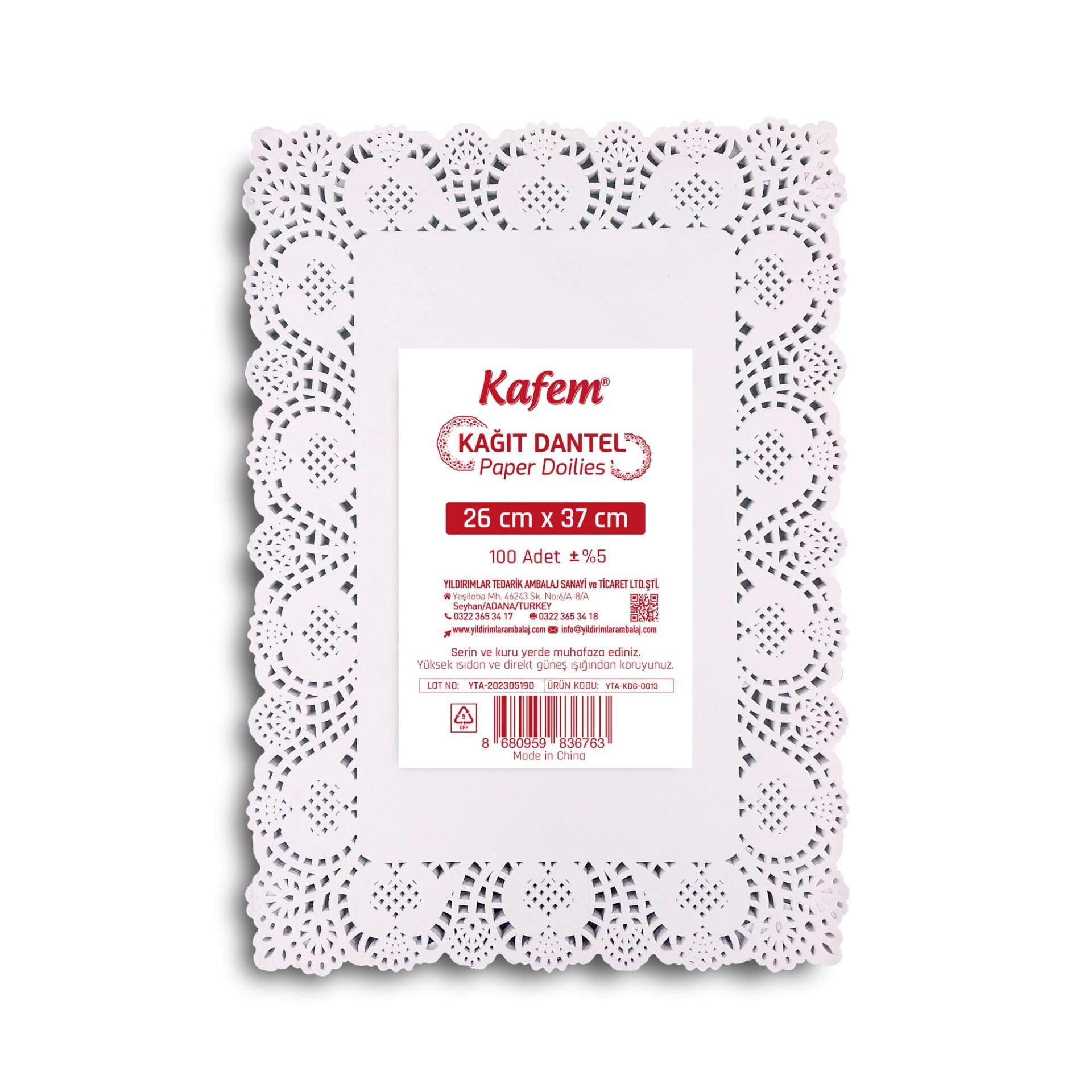 Kafem Dantel Kağıt 26 x 37 cm 100 Adet