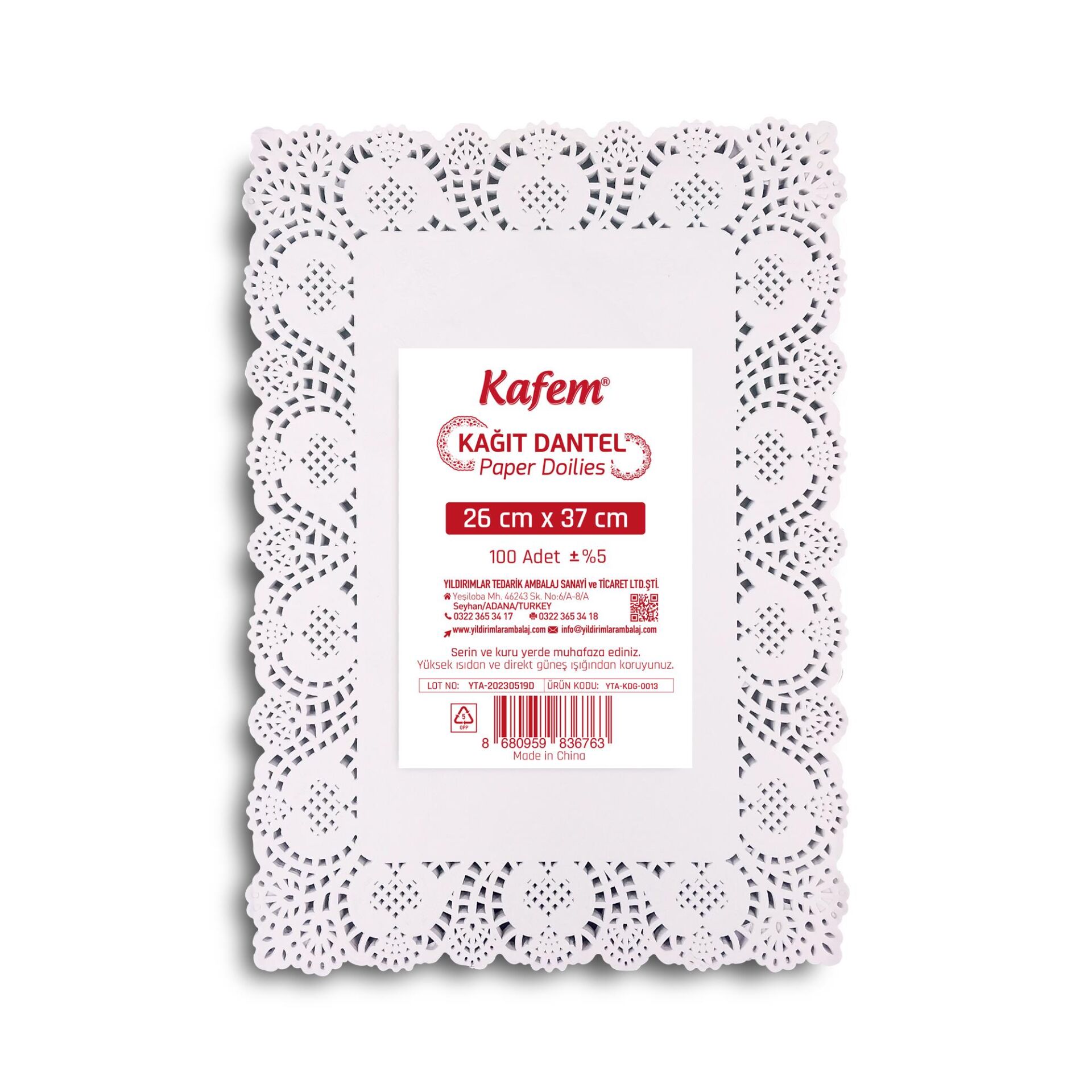 Kafem Dantel Kağıt 26 x 37 cm 100 Adet