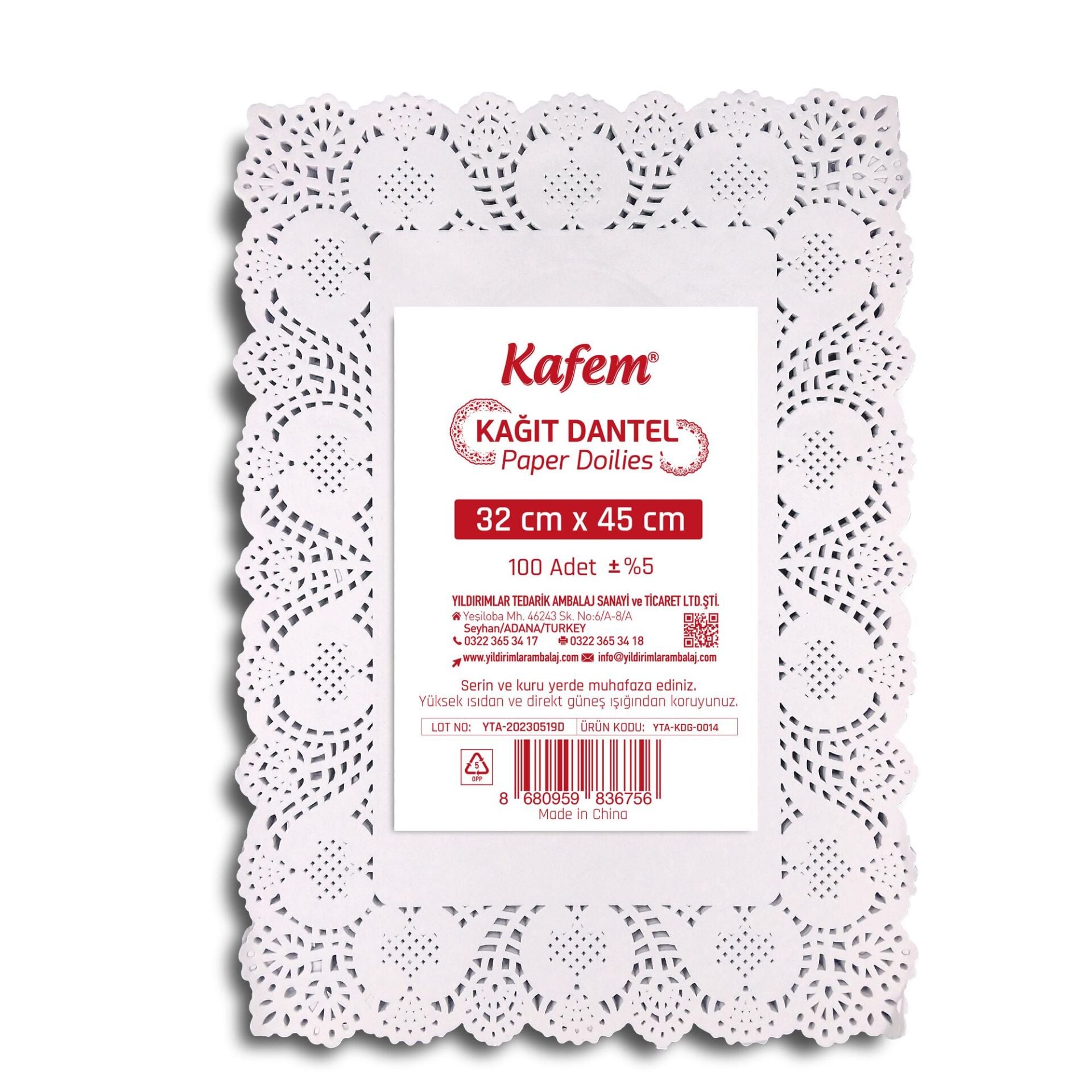 Kafem Dantel Kağıt 32 x 45 cm 100 Adet