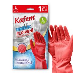 Kafem Temizlik Eldiveni (9-9,5) Large Kırmızı 1 Çift