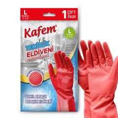 Kafem Temizlik Eldiveni (9-9,5) Large Kırmızı 1 Çift