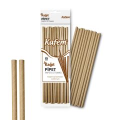 Kafem Kraft Kağıt Pipet 19,5cm 25li x 10 Paket