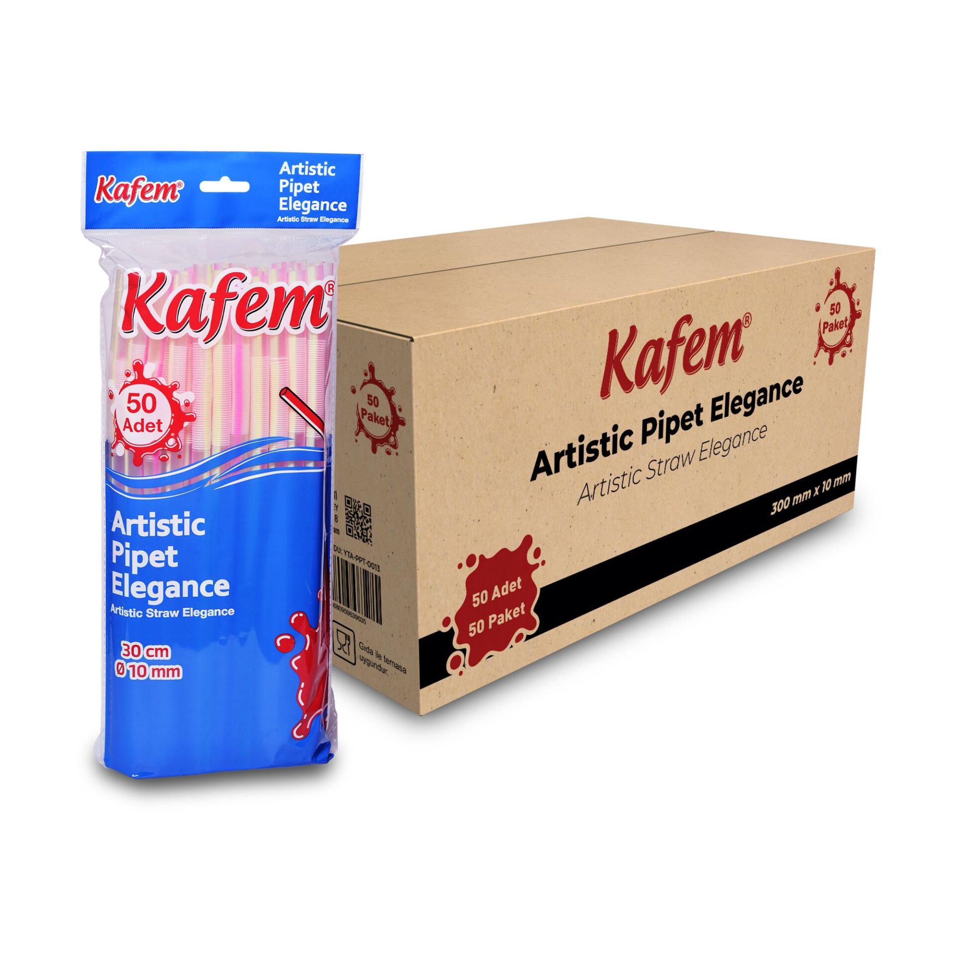 Kafem Artistik Pipet Elegance 30 cm Q10 mm 50 li  X 50 Paket (Koli)