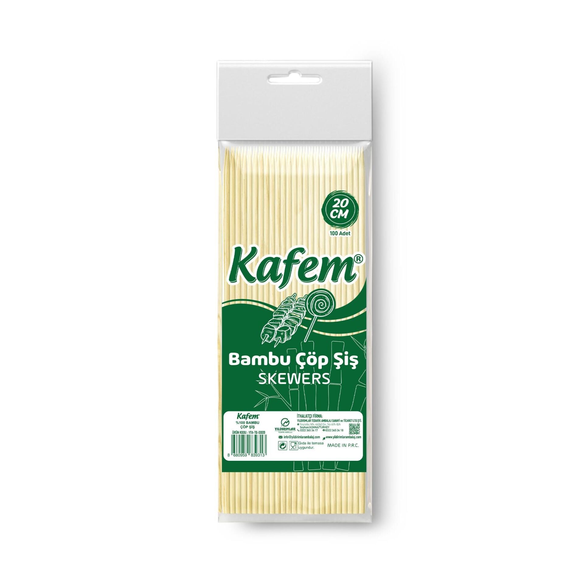 Kafem Bambu Çöp Şiş 20 cm 100 Lü