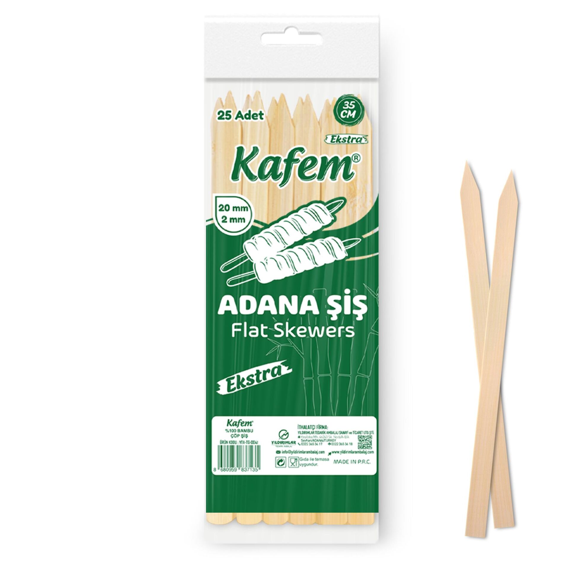 Kafem Adana Çöp Şiş Ekstra 35 cm 25 Li