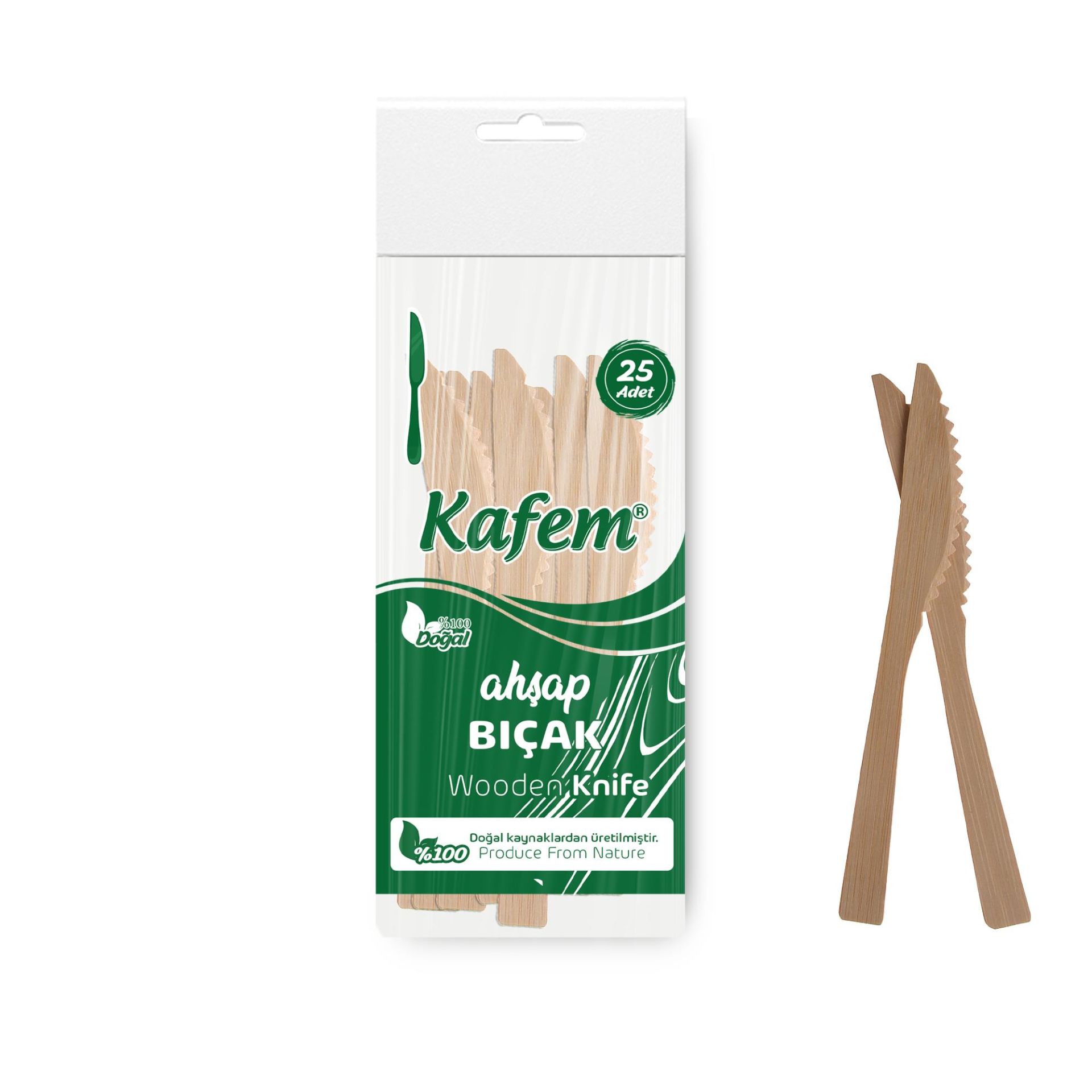 Kafem Ahşap Bıçak 25 Li