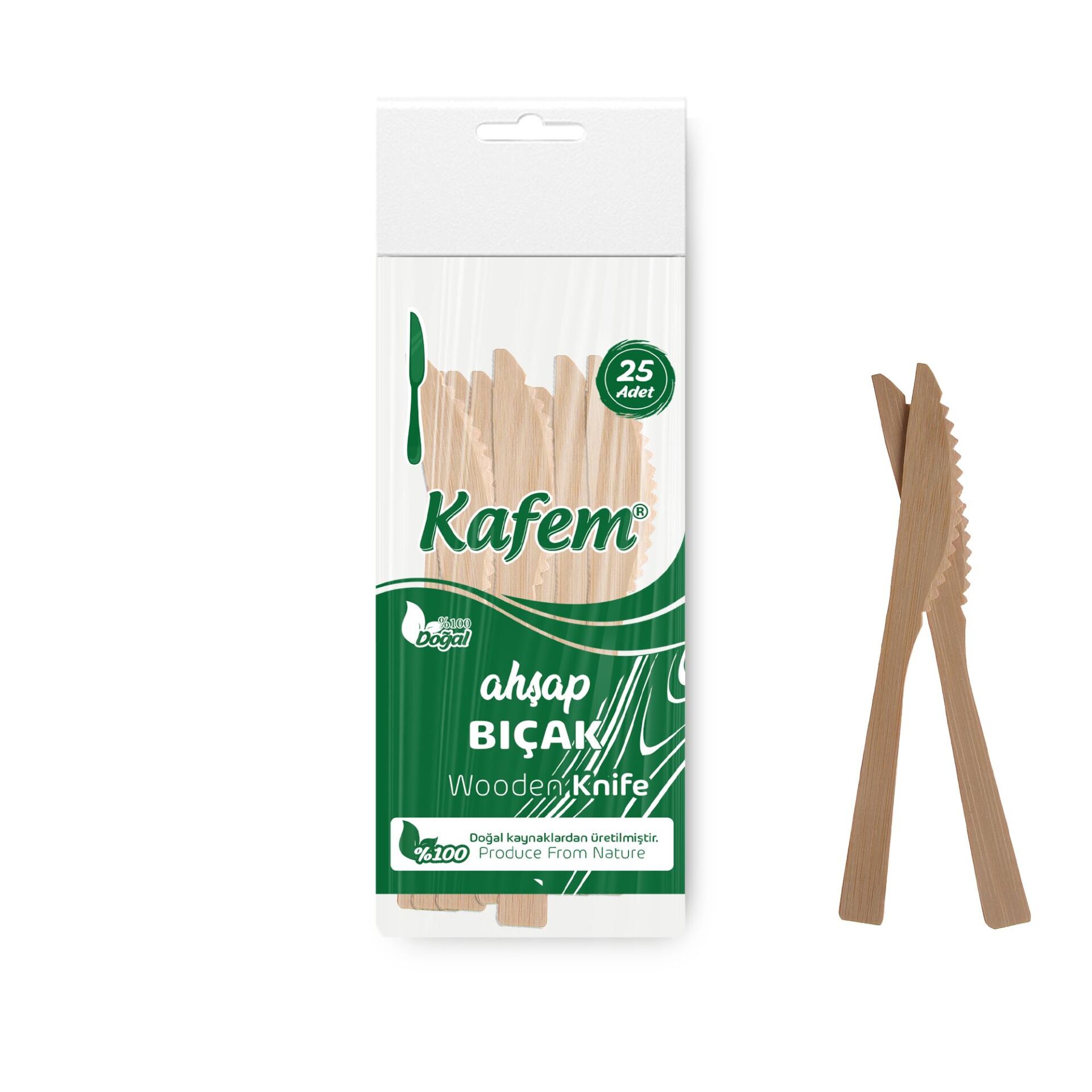 Kafem Ahşap Bıçak 25 Li