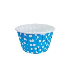 Kafem Açık Mavi Puantiyeli Muffin Kek Kapsülü 50li - K02