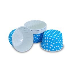 Kafem Açık Mavi Puantiyeli Muffin Kek Kapsülü 50li - K02