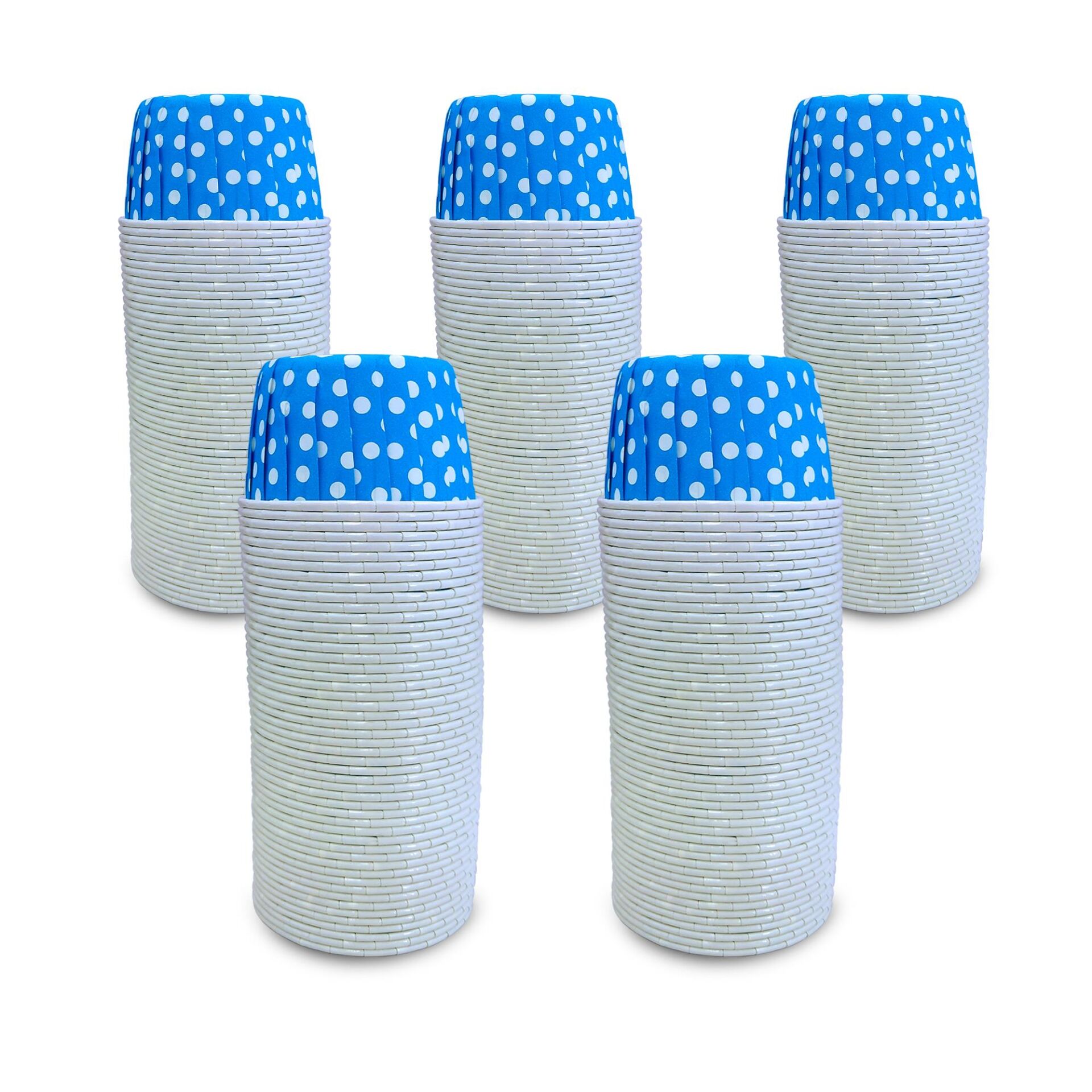 Kafem Açık Mavi Puantiyeli Muffin Kek Kapsülü 50li X 5 Paket - K02