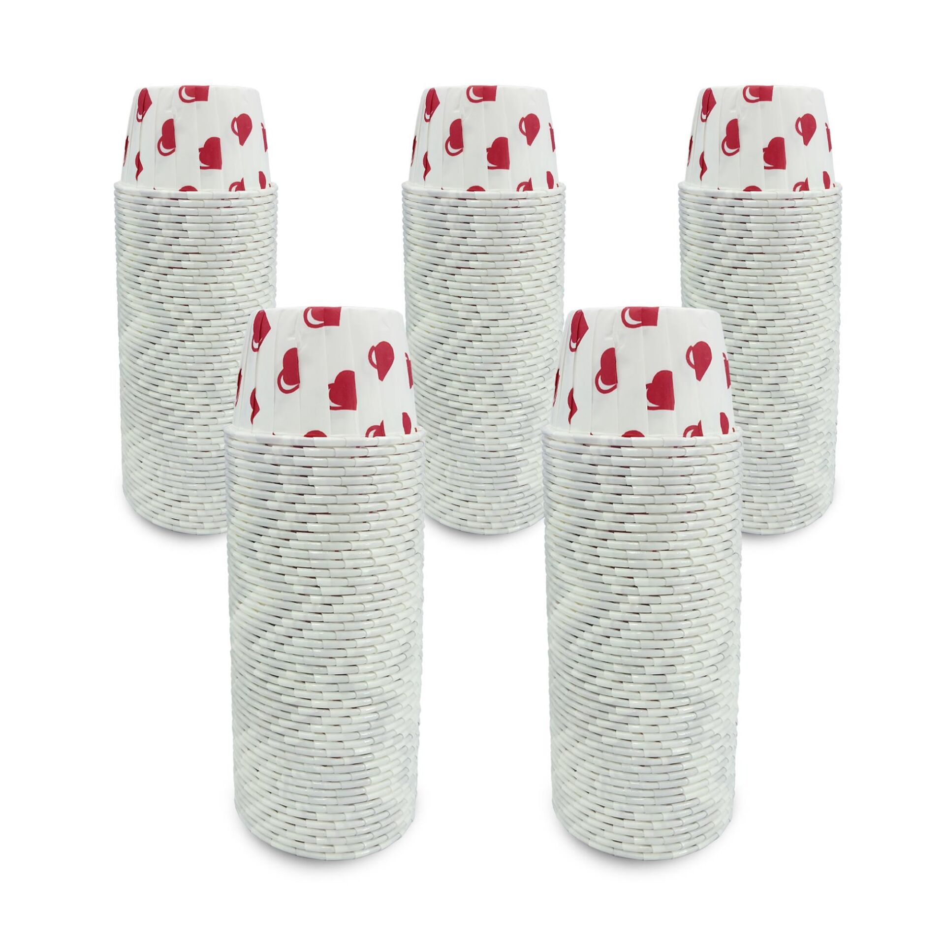 Kafem Kalp Puantiyeli Muffin Kek Kapsülü 50li X 5 Paket - K04