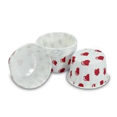 Kafem Kalp Puantiyeli Muffin Kek Kapsülü 50li X 5 Paket - K04