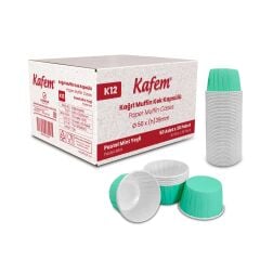 Kafem Mat Mint Yeşili Muffin Kek Kapsülü 50li X 30 Paket (Koli) - K12