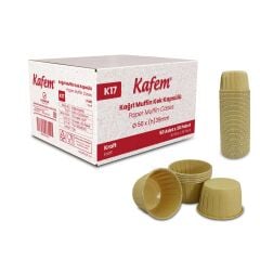 Kafem Kağıt Muffin Kek Kapsülü Kraft 50li X 30 Paket (Koli) - K17