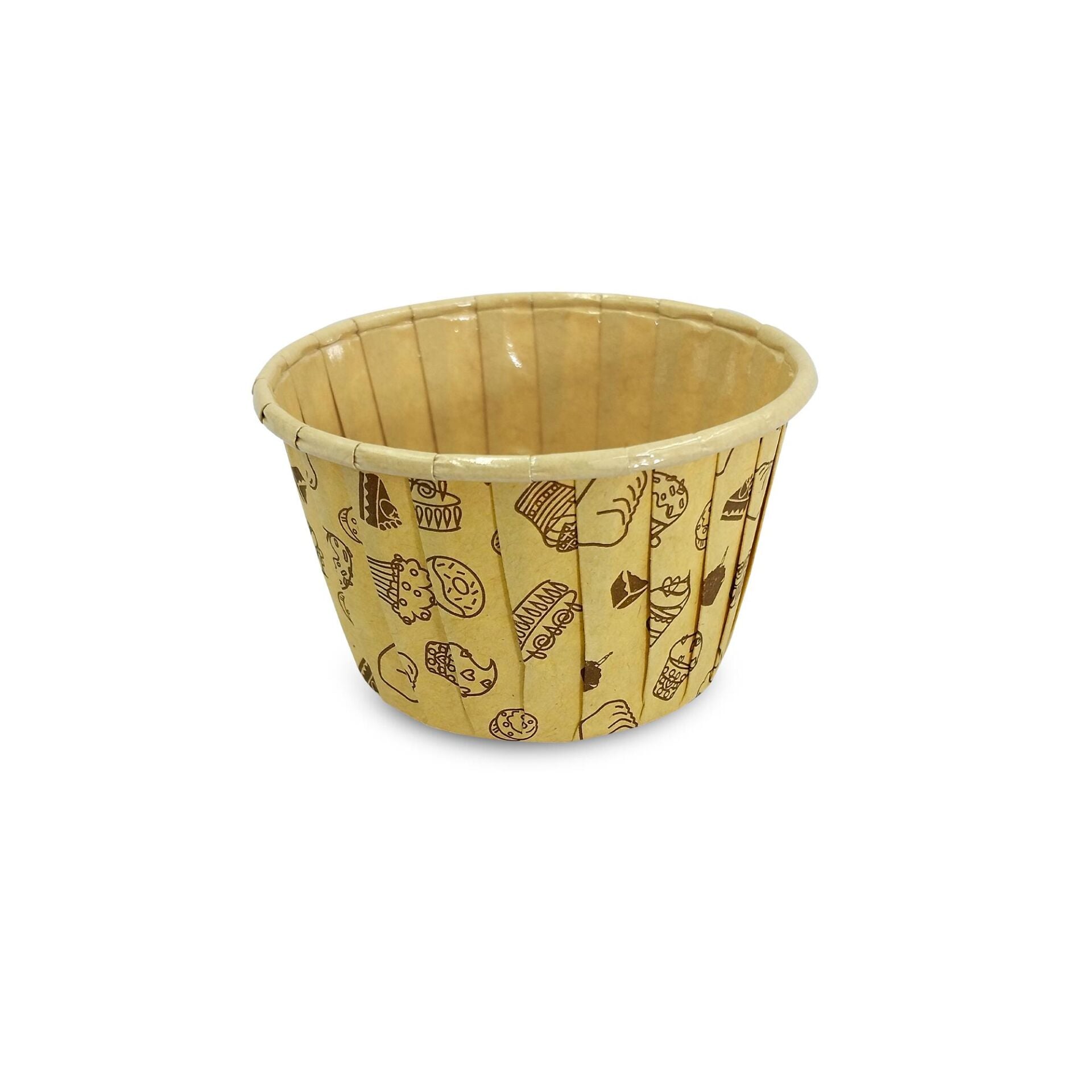 Kafem Kağıt Muffin Kek Kapsülü Desenli Kraft 50li - K18