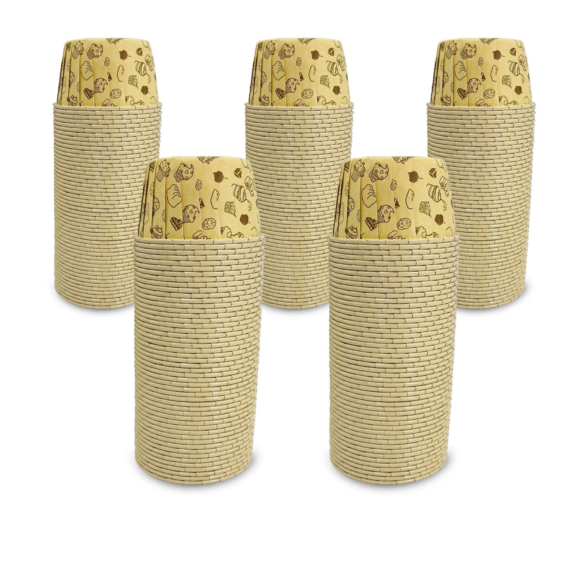 Kafem Kağıt Muffin Kek Kapsülü Desenli Kraft 50li X 5 Paket - K18