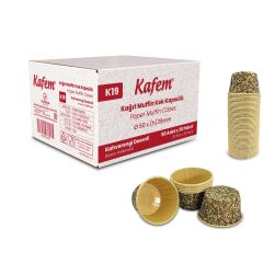 Kafem Muffin Kek Kapsülü Kahverengi Desenli 50li X 30 Paket (Koli) - K19