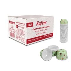 Kafem Muffin Kek Kapsülü Mint Dondurma Desenli 50li X 30 Paket (Koli) - K21