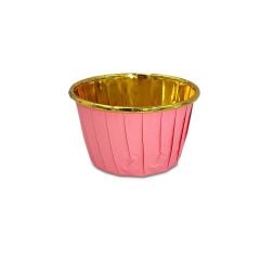 Kafem Muffin Kek Kapsülü Pembe-Altın 25li - K24