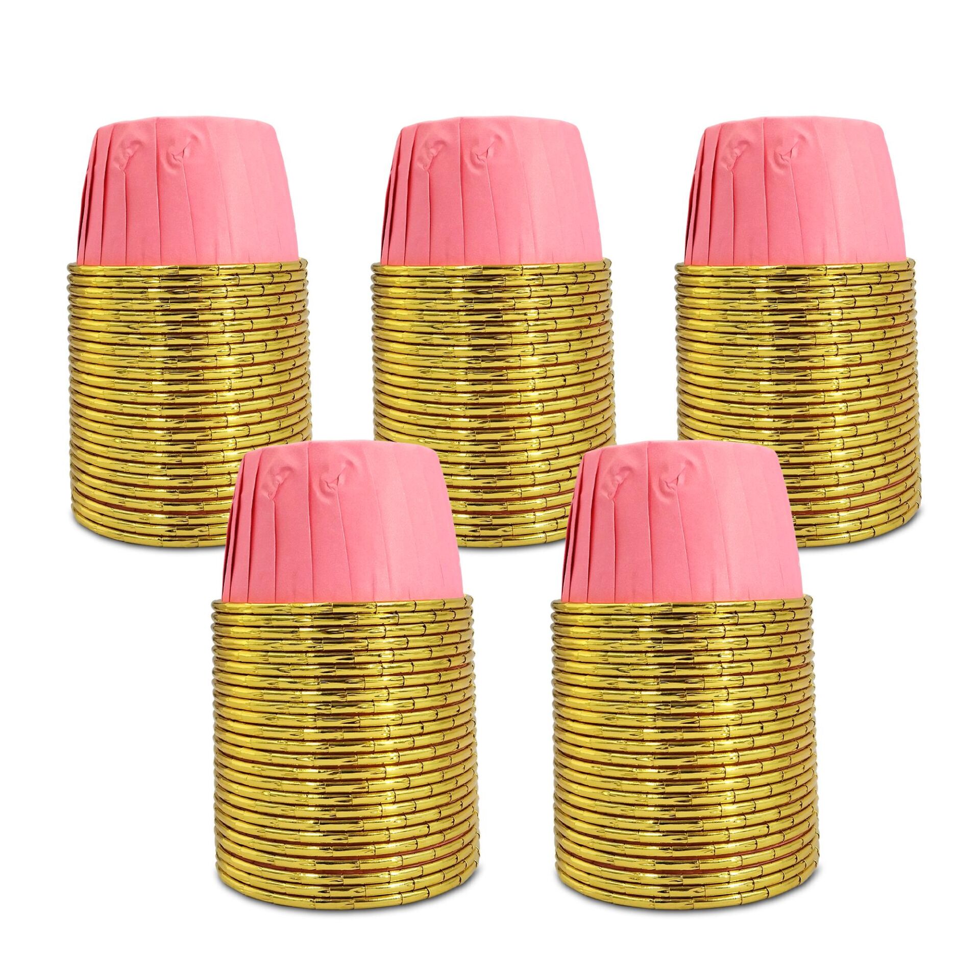 Kafem Muffin Kek Kapsülü Pembe-Altın 25li X 5 Paket - K24