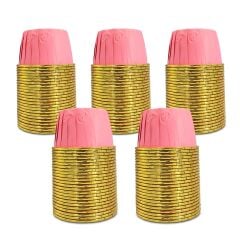 Kafem Muffin Kek Kapsülü Pembe-Altın 25li X 5 Paket - K24