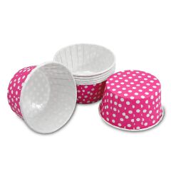 Kafem Muffin Kek Kapsülü Pembe Puantiye Büyük Boy 50li - K29