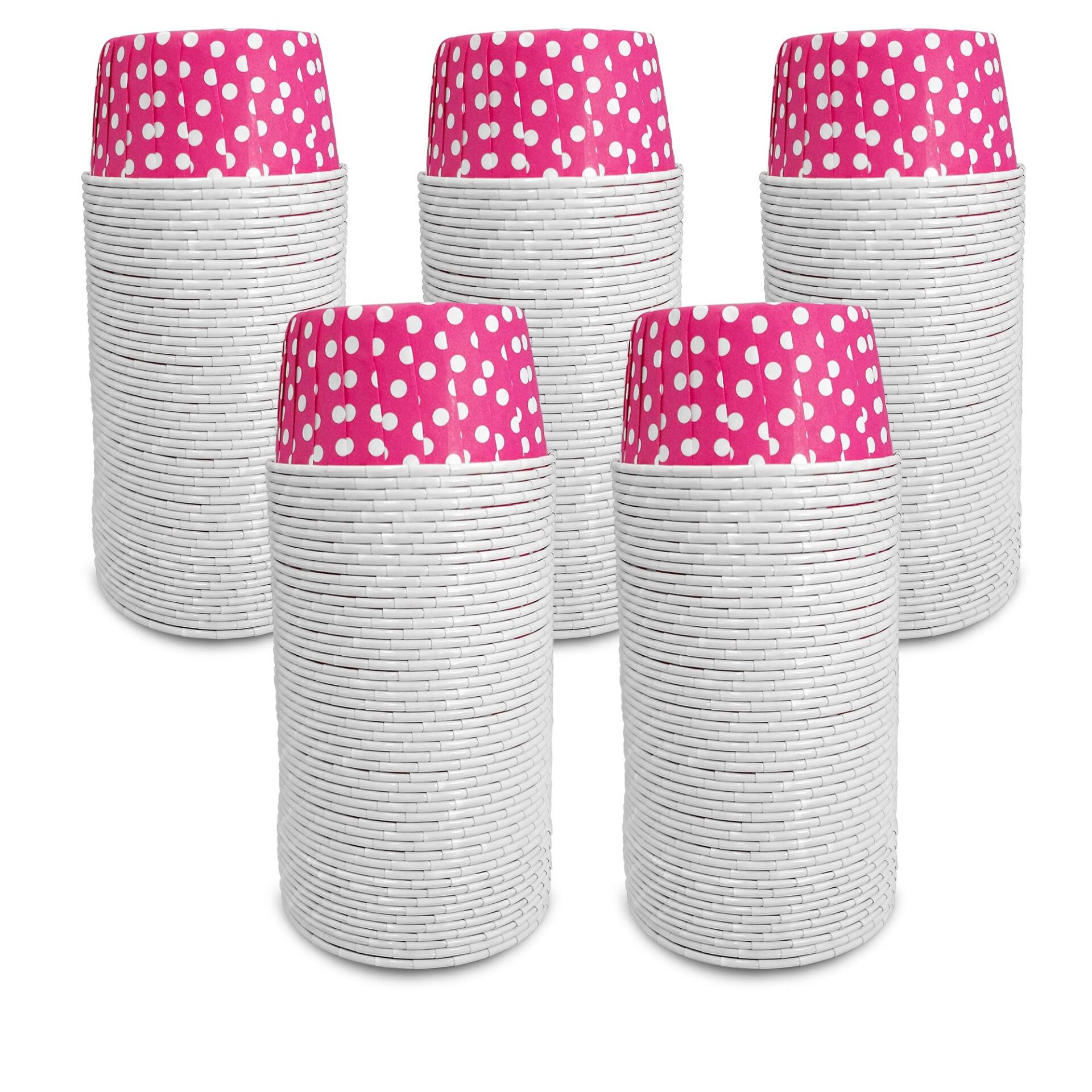 Kafem Muffin Kek Kapsülü Pembe Puantiye Büyük Boy 50li X 5 Paket - K29