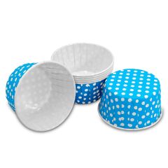 Kafem Muffin Kek Kapsülü Açık Mavi Puantiye Büyük Boy 50li X 5 Paket - K30