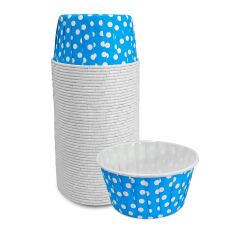 Kafem Muffin Kek Kapsülü Açık Mavi Puantiye Büyük Boy 50li X 5 Paket - K30