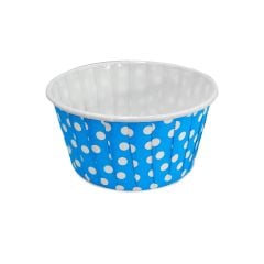 Kafem Muffin Kek Kapsülü Açık Mavi Puantiye Büyük Boy 50li X 5 Paket - K30