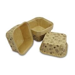 Kafem Muffin Kek Kapsülü Kare Kraft Desenli 50li - K33