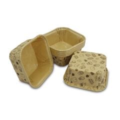 Kafem Muffin Kek Kapsülü Kare Kraft Desenli 50li - K33