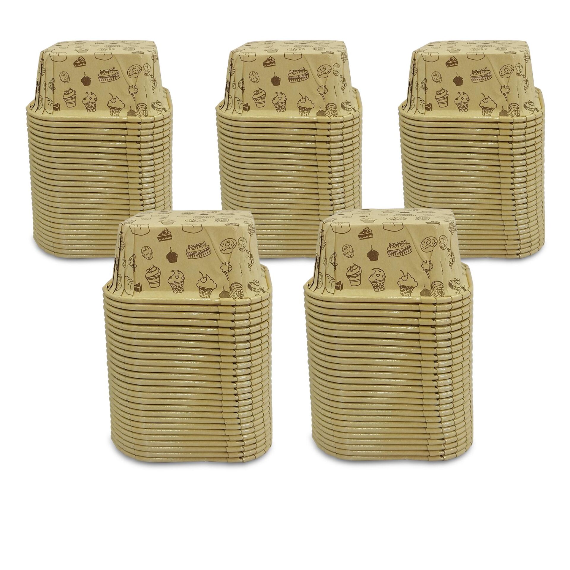 Kafem Muffin Kek Kapsülü Kare Kraft Desenli 50li X 5 Paket - K33