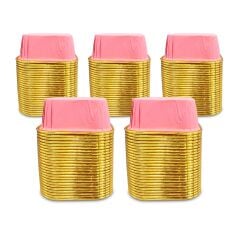 Kafem Muffin Kek Kapsülü Kare Pembe-Altın 25li X 5 Paket - K35