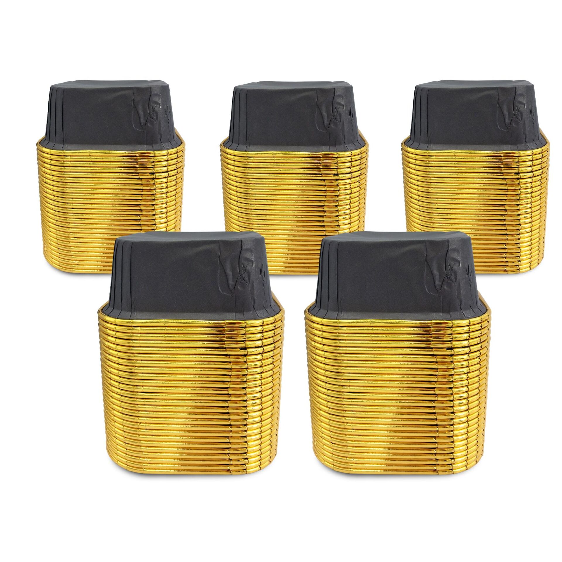 Kafem Muffin Kek Kapsülü Kare Siyah-Altın 25li X 5 Paket - K37