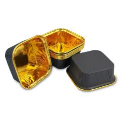 Kafem Muffin Kek Kapsülü Kare Siyah-Altın 25li X 5 Paket - K37