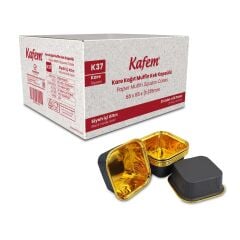 Kafem Muffin Kek Kapsülü Kare Siyah-Altın 25li X 60 Paket (Koli) - K37