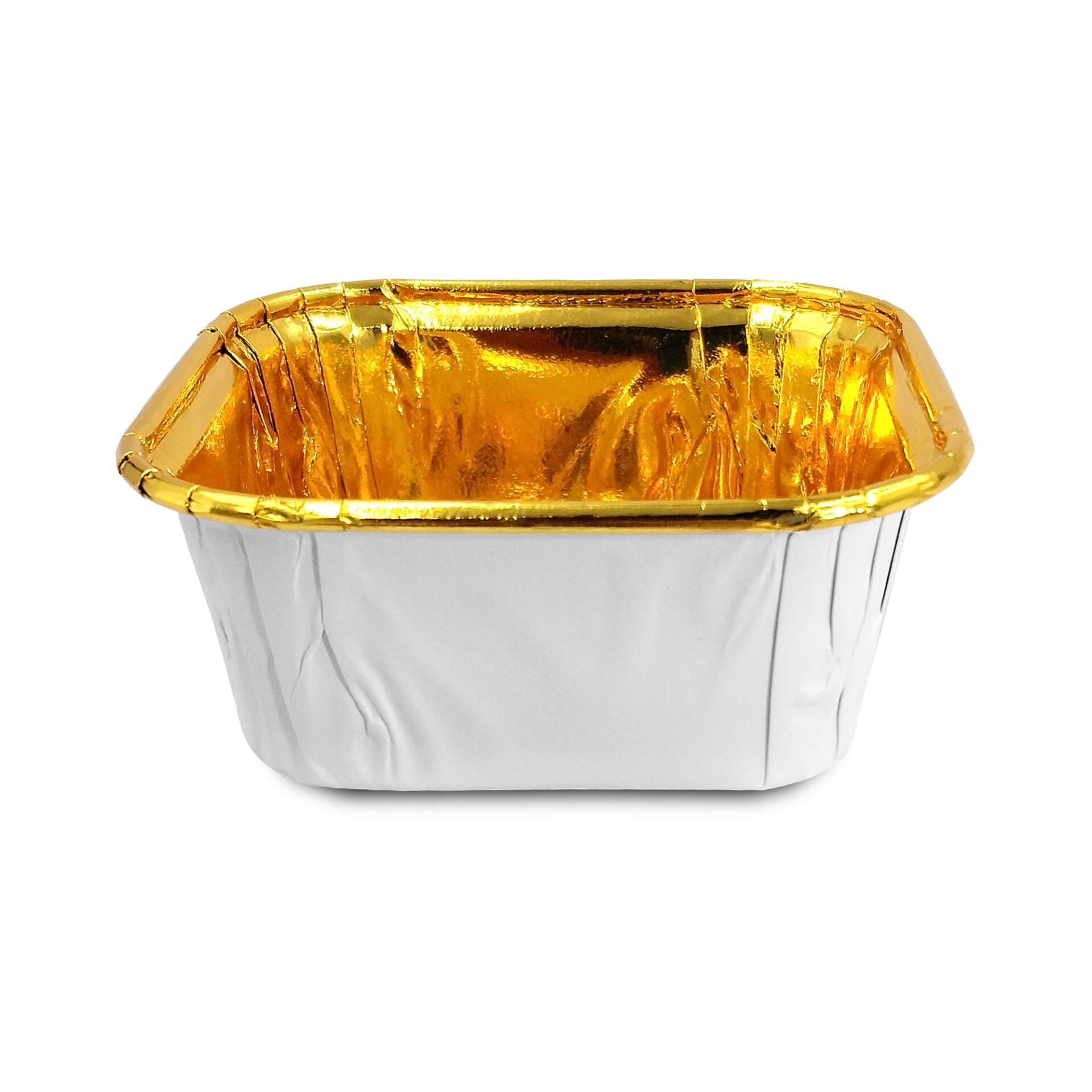 Kafem Muffin Kek Kapsülü Kare Beyaz-Altın 25li - K38