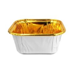 Kafem Muffin Kek Kapsülü Kare Beyaz-Altın 25li - K38