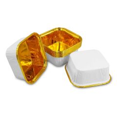 Kafem Muffin Kek Kapsülü Kare Beyaz-Altın 25li X 60 Paket (Koli) - K38