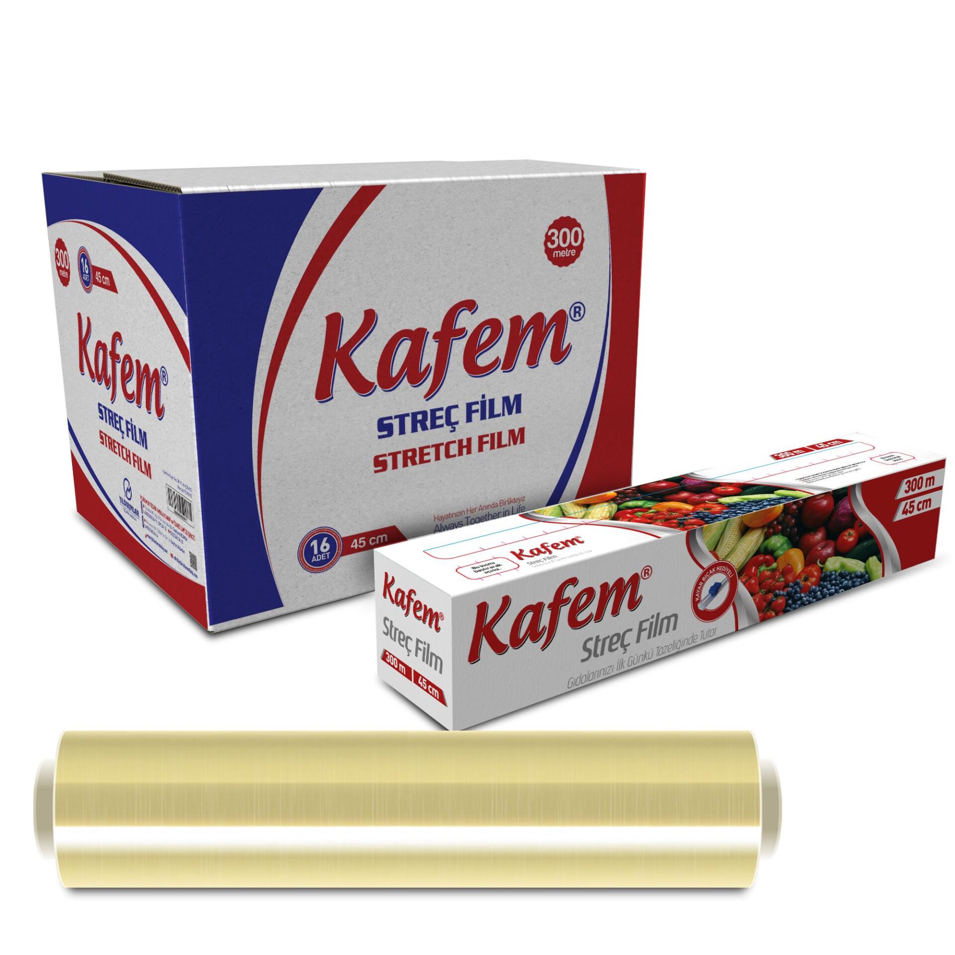 Kafem Streç Film 45cm x 300m 8 Mic x 16 Paket (Koli)
