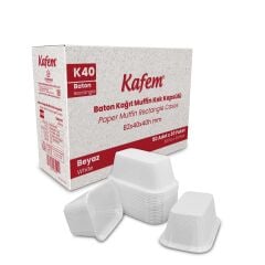 Kafem Muffin Kek Kapsülü Baton Beyaz Ekler Boy 50li X 30 Paket (Koli) - K40