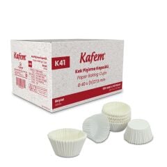 Kafem Muffin Kek Kapsülü Beyaz Küçük Boy No:1 100lü X 50 Paket (Koli) - K41