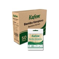 Kafem Bambu Tahta Karıştırıcı 11cm Poşetli 400lü X 50 Paket (Koli)